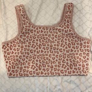 Pink cheetah print tank size small